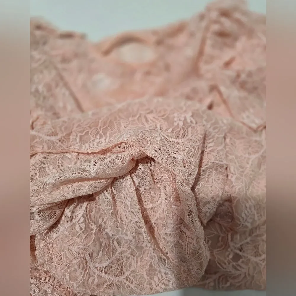 Revolve Tularosa Solange Lace Tiered Top In Blush Size Medium